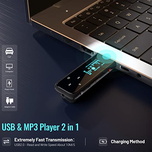 PECSU USB MP3 Player with Clip, Portable Music Player, PECSU Q7 Lossless MP3 Player with FM Radio and Metal Body, 6000+ Song Storage, One-Button for Recording, USB Charging - The Gadget Collective