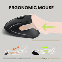 Perixx PERIMICE-713 Wireless Ergonomic Vertical Mouse - 1000/1500/2000 DPI - Right Handed - Recommended with RSI User - The Gadget Collective