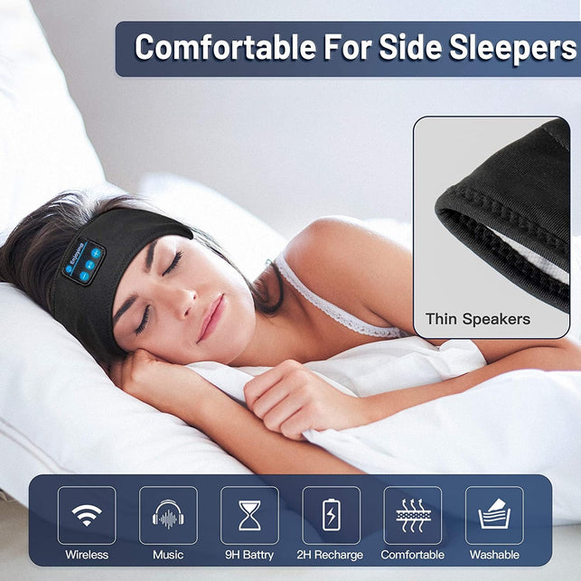 Perytong Sleep Headphones Wireless, Bluetooth Sports Headband with Ultra-Thin HD Stereo Speakers Perfect for Sleeping,Workout,Jogging,Yoga,Insomnia, A - The Gadget Collective