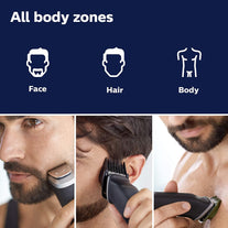 Philips Norelco Multigroomer All-In-One Trimmer Series 5000, 18 Piece Mens Grooming Kit, for Beard Face, Hair, Body Hair Trimmer for Men, No Blade Oil Needed, MG5750/49 - The Gadget Collective
