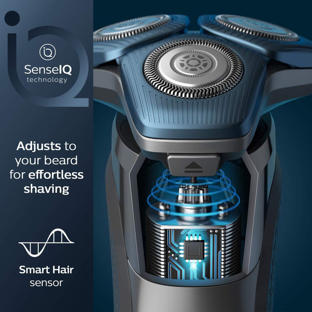 Philips Norelco Shaver 7700, Rechargeable Wet & Dry Electric Shaver with Senseiq Technology, Quick Clean Pod, Charging Stand and Pop-Up Trimmer, S7782/85 - The Gadget Collective