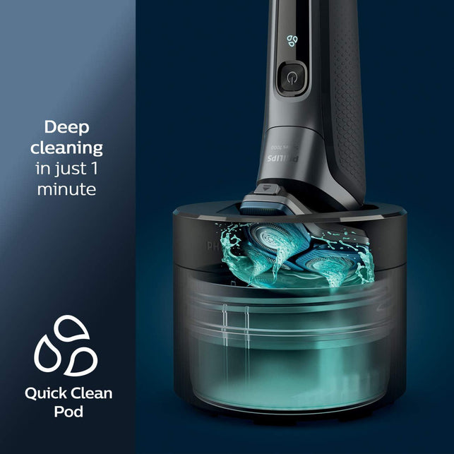 Philips Norelco Shaver 7700, Rechargeable Wet & Dry Electric Shaver with Senseiq Technology, Quick Clean Pod, Charging Stand and Pop-Up Trimmer, S7782/85 - The Gadget Collective
