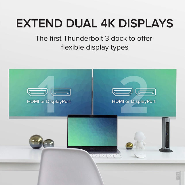 Plugable 14-In-1 USB-C and Thunderbolt 3 Dock - Compatible with Mac and Windows, 96W Laptop Charging, 2X HDMI 2.0 and Displayport, 7X USB Ports, Ethernet, Audio, Sd/Microsd - The Gadget Collective