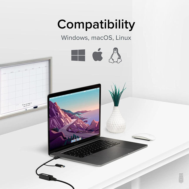 Plugable 2.5G USB C and USB to Ethernet Adapter, 2-In-1 Adapter Compatible with USB-C Thunderbolt 3 or USB 3.0, USB-C to RJ45 2.5 Gigabit LAN Ethernet, Compatible with Mac and Windows - The Gadget Collective