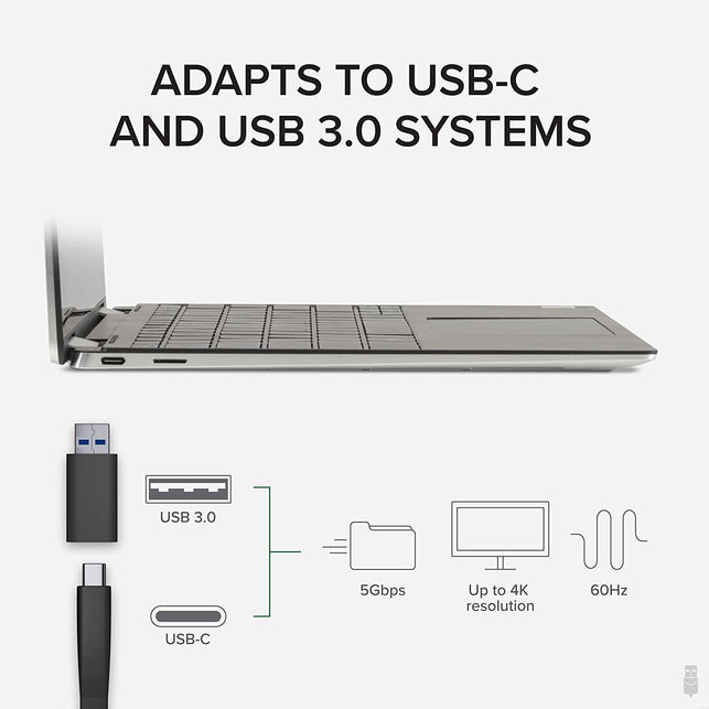 Plugable 4K Displayport and HDMI Dual Monitor Adapter for USB 3.0 and USB-C, Compatible with Windows and Mac - The Gadget Collective