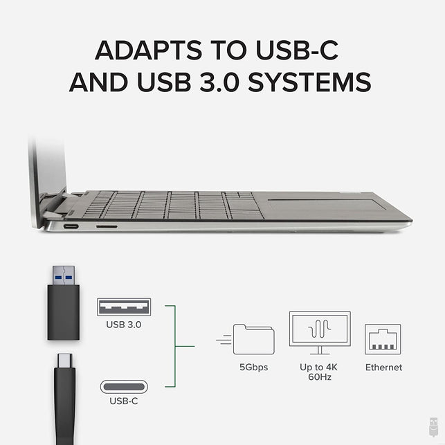 Plugable 4K Displayport and HDMI Dual Monitor Adapter with Ethernet for USB 3.0 and USB-C, Compatible with Windows and Mac - The Gadget Collective