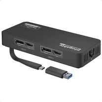 Plugable 4K Displayport and HDMI Dual Monitor Adapter with Ethernet for USB 3.0 and USB-C, Compatible with Windows and Mac - The Gadget Collective