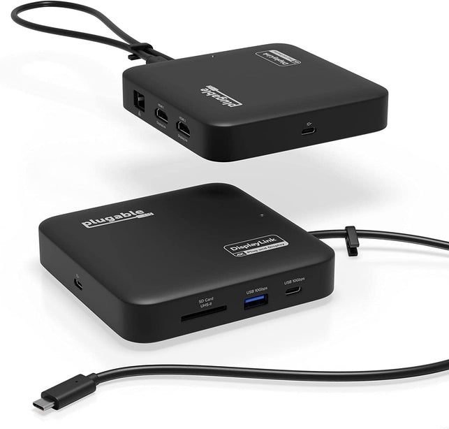 Plugable 7-In-1 USB C Docking Station Dual Monitor - Dual HDMI Dock Is Compatible with Mac and Windows, USB4, Thunderbolt or USB-C, 100W PD, 2X HDMI, 1X USB-C, 1Gbps Ethernet, 1X USB 3.0, 1X SD Card - The Gadget Collective