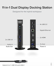 Plugable Laptop Docking Station Dual Monitor for USB-C or USB 3.0, Compatible with Windows and Mac, (Dual HDMI, 6X USB Ports, Gigabit Ethernet, Audio) - The Gadget Collective