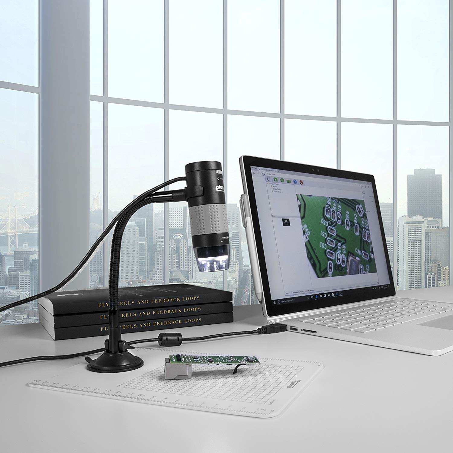 Plugable 250x Digital USB Microscope with Observation Stand