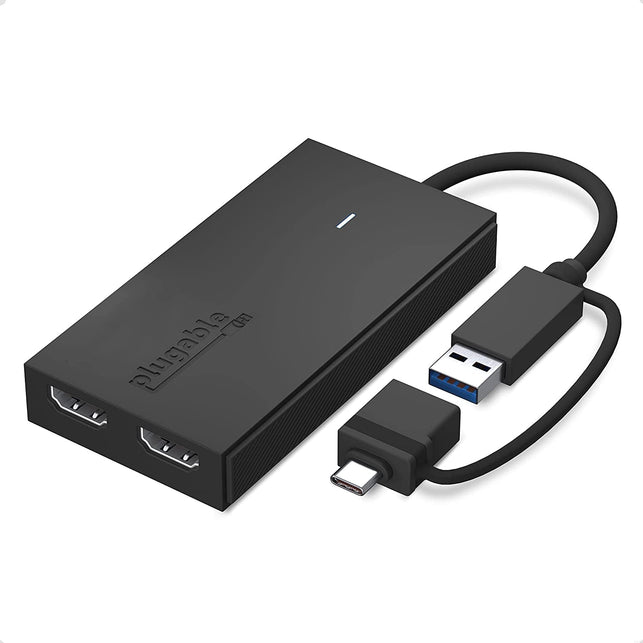 Plugable USB 3.0 or USB C to HDMI Adapter for Dual Monitors, Universal Video Graphics Adapter for Mac and Windows, Thunderbolt 3/4, USB 3.0 or USB-C, 1080P@60Hz - The Gadget Collective