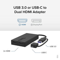 Plugable USB 3.0 or USB C to HDMI Adapter for Dual Monitors, Universal Video Graphics Adapter for Mac and Windows, Thunderbolt 3/4, USB 3.0 or USB-C, 1080P@60Hz - The Gadget Collective