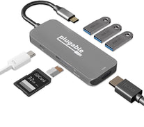 Plugable USB-C Hub 7-In-1, USB C Hub Compatible with Mac, Windows, Chromebook, USB4, Thunderbolt 4, and More (4K HDMI, 3 USB 3.0, SD & Microsd Card Reader, 87W Charging) - The Gadget Collective