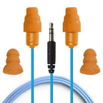 Plugfones Guardian In-Ear Earplug Earbud Hybrid - Noise Reduction In-Ear Headphones (Blue & Orange) - The Gadget Collective