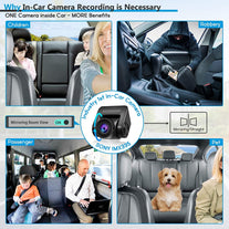 PORMIDO Triple Mirror Dash Cam 12" with Detached Front and In-Car Camera,Waterproof Backup Rear View Dashcam anti Glare 1296P IPS Touch Screen,Starvis Night Vision,Gps,Parking Assistance - The Gadget Collective