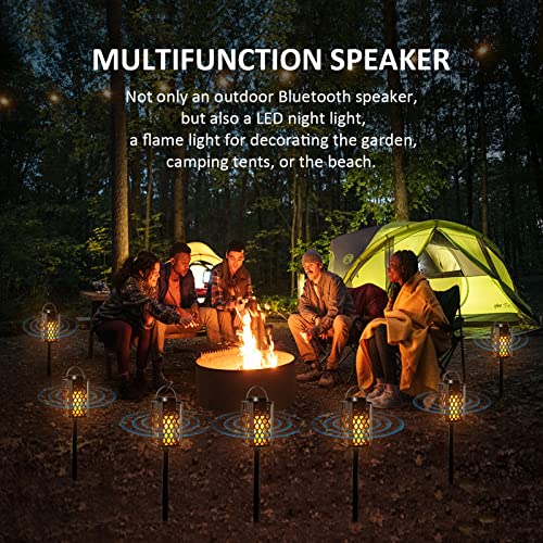 Portable Bluetooth Speaker, Led Flame Torch Atmosphere Wireless Outdoor Speaker Bluetooth 5.0 HD Audio IP67 Waterproof with LED Flicker Warm Night Lights 2000mAh Battery for Travel Home Party - The Gadget Collective