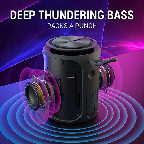 Portable Bluetooth Speaker, Wireless IPX7 Waterproof Outdoor Speaker with Subwoofer, 16W Louder Volume, Longer Playtime, Bluetooth 5.0, Dual Pairing, Portable Speaker for Party Beach Camping, Black - The Gadget Collective