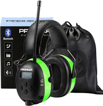 PROHEAR 033 Upgraded 5.1 Bluetooth Hearing Protection AM FM Radio Headphones, Noise Reduction Safety Earmuffs with Rechargeable 2000 Mah Battery, Ear Protector for Mowing Lawn Work - Green - The Gadget Collective