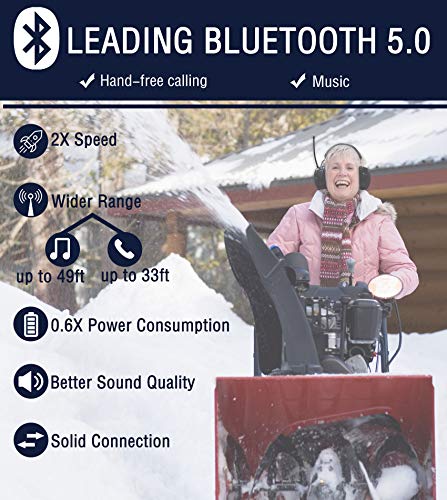 PROHEAR 033 Upgraded Bluetooth Hearing Protection Headphones with FM/AM Radio, 25dB NRR Safety Muffs with Rechargeable Battery, 48H Playtime, Ear Protector for Mowing, Work Shops, Snowblowing - Black - The Gadget Collective