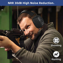 PROHEAR 056 30Db Highest NRR Electronic Ear Protection Muffs, Sound Amplification 4 Times Noise Reduction Hearing Protector Earmuffs- Black - The Gadget Collective