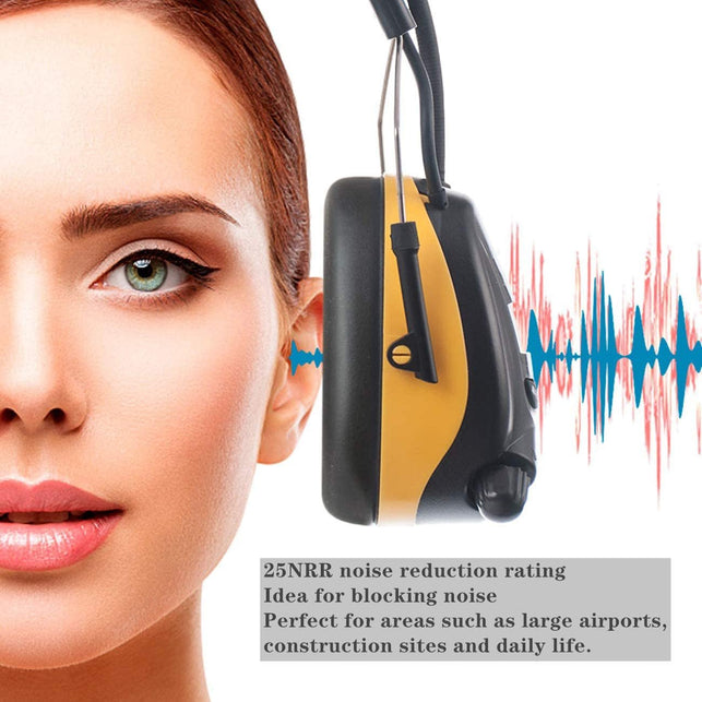 PROTEAR Digital AM FM Radio Headphones, 25Db NRR Ear Protection Safety Ear Muffs - The Gadget Collective