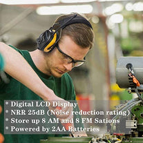 PROTEAR Digital AM FM Radio Headphones, 25Db NRR Ear Protection Safety Ear Muffs - The Gadget Collective