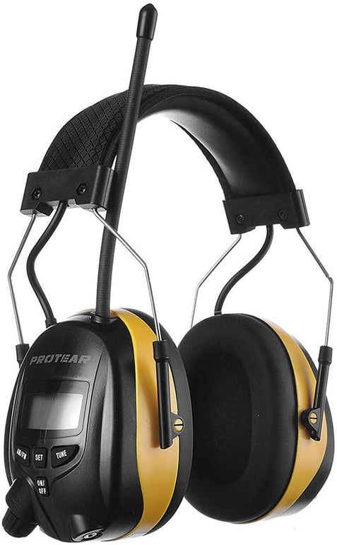 PROTEAR Digital AM FM Radio Headphones, 25Db NRR Ear Protection Safety Ear Muffs - The Gadget Collective