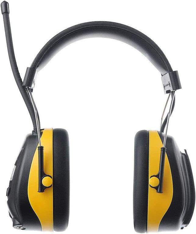 PROTEAR Digital AM FM Radio Headphones Ear Protection Safety Ear Muffs Electronic Noise Reduction Ear Defender for Mowing Lawn Working Yellow