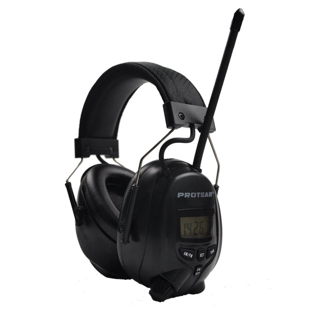 Protear Radio Headphones Hearing Protector Safety Earmuffs AM/FM Electronic Noise Reduction Rate 25dB for Mowing Working-Black - The Gadget Collective