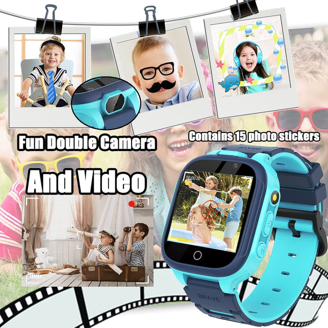 PTHTECHUS Smart Watch for Kids - Boys Girls Smartwatch with 24 Games Music MP3 Player 2 HD Selfie Cameras Calculator Alarm Flashlight Timer 12/24 Hours for 4-12 Years Old Students Toys Christmas Gifts - The Gadget Collective