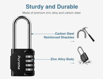 Puroma 4 Pack 2.6 Inch Combination Lock 4 Digit Outdoors Padlock for School Gym Locker, Sports Locker, Fence, Toolbox, Case, Hasp Storage (Black) - The Gadget Collective