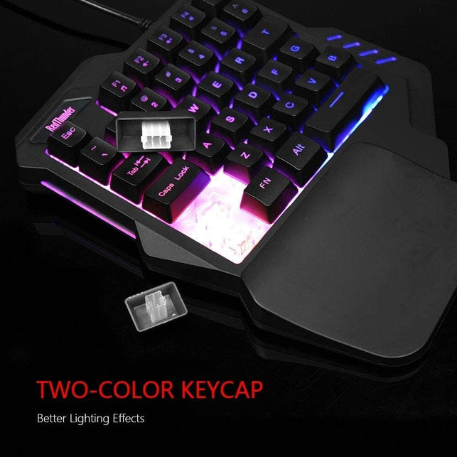 RedThunder One Handed Gaming Keyboard RGB Backlit 35 Keys Portable Mini Gaming Keypad Ergonomic Game Controller for PC Gamer - The Gadget Collective