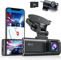 REDTIGER Dash Cam Front Rear, 4K/2.5K Full HD Dash Camera for Cars, Free 32GB SD Card, Built-In Wi-Fi GPS, 3.16” IPS Screen, Night Vision, 170°Wide Angle, WDR, 24H Parking Mode - The Gadget Collective