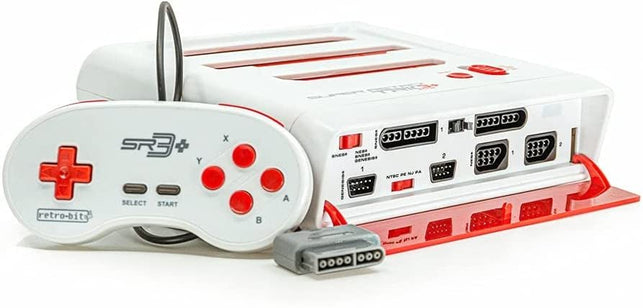 Retro-Bit Super Retro Trio HD Plus 720P 3 in 1 Console System - HDMI Port - for Original NES/SNES, Super Nintendo and Sega Genesis Games - Red/White - The Gadget Collective