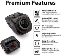 Rexing V1P Pro Dual 1080P Full HD Front and Rear 170° Wide Angle Wi-Fi Car Dash Cam with Built-In GPS Logger, Supercapacitor, 2.4" LCD Screen, G-Sensor, Loop Recording, Mobile App, Parking Monitor - The Gadget Collective