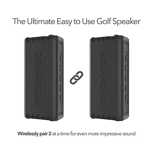 ROKFORM G-ROK – Portable Golf Speaker, Magnetic Wireless Speaker, IPX7 Waterproof, Shockproof & Dustproof, Loud & Clear Sound, 24 Hour Battery, Rugged Outdoor Golf Cart Speaker (Black) - The Gadget Collective