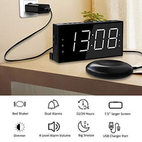 Roxicosly Super Loud Alarm Clock with Bed Shaker for Heavy Sleeper, Dual Vibrating Alarm Clock with USB Charger - The Gadget Collective