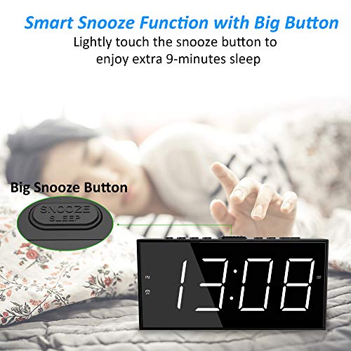 Loud Digital Alarm Clock w/ Super Bed Shaker Vibrating for Heavy Sleepers  Deaf