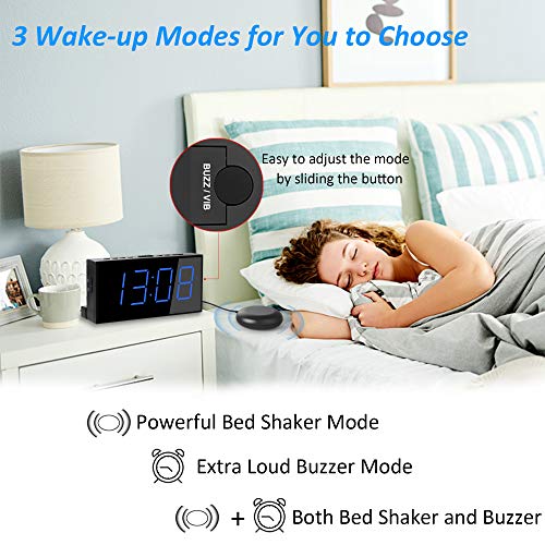 Roxicosly Super Loud Alarm Clock with Bed Shaker, Vibrating Alarm Clock for Heavy Sleepers Hearing Impaired - The Gadget Collective