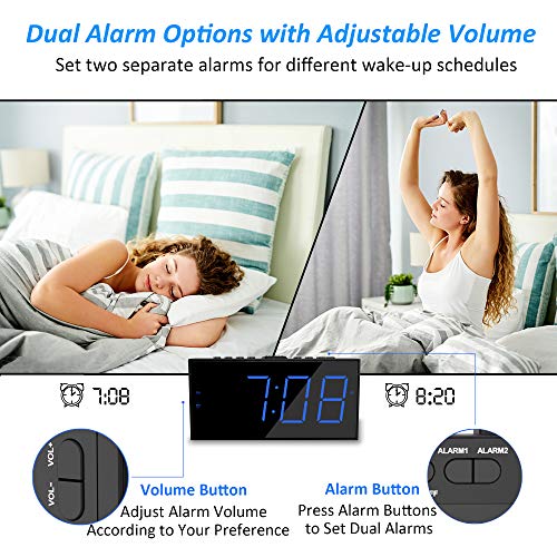 Roxicosly Super Loud Alarm Clock with Bed Shaker, Vibrating Alarm Clock for Heavy Sleepers Hearing Impaired - The Gadget Collective