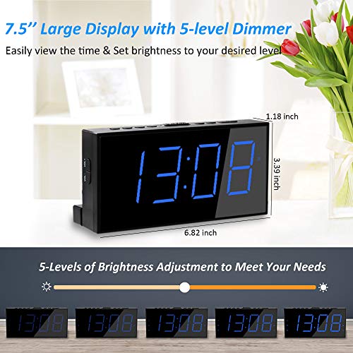 Loud Digital Alarm Clock w/ Super Bed Shaker Vibrating for Heavy Sleepers  Deaf