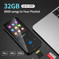 RUIZU MP3 Player with Bluetooth 5.0, Portable Digital Music Player 32GB with FM Radio, Voice Recorder, E-Book Reader, Video, Pedometer, Alarm Clock, Supports up to 128GB Micro SD Card - The Gadget Collective