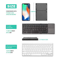 Samsers Foldable Bluetooth Keyboard with Touchpad - Samsers Portable Wireless Keyboard with Stand Holder, Rechargeable Full Size Ultra Slim Pocket Fol - The Gadget Collective