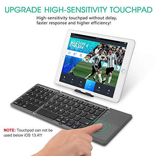 Samsers Foldable Bluetooth Keyboard with Touchpad - Samsers Portable Wireless Keyboard with Stand Holder, Rechargeable Full Size Ultra Slim Pocket Fol - The Gadget Collective
