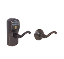 Schlage FE575 PLY 716 FLA Plymouth Keypad Entry with Auto-Lock and Flair Levers, Aged Bronze - The Gadget Collective
