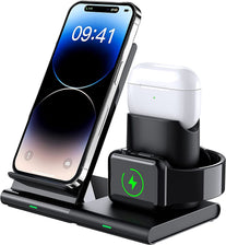Seneo Wireless Charger 3 in 1 Charging Station Dock for Airpods Pro/3/2, Appie Watch 8/7/6/5/4/3, Fast Wireless Charging Stand for Iphone 14 Pro Max/14/13/12/11/Xr/Xs/X/8/8 Plus(No QC 3.0 Adapter) - The Gadget Collective