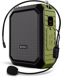SHIDU Voice Amplifier for Teachers and Coaches18W Portable PA System Wired Mic Headset 4400Mah Rechargeable Battery (Working Time:12H) Bluetooth 5.0 & Waterproof Ipx5 for Teaching, Meeting,Speech - The Gadget Collective
