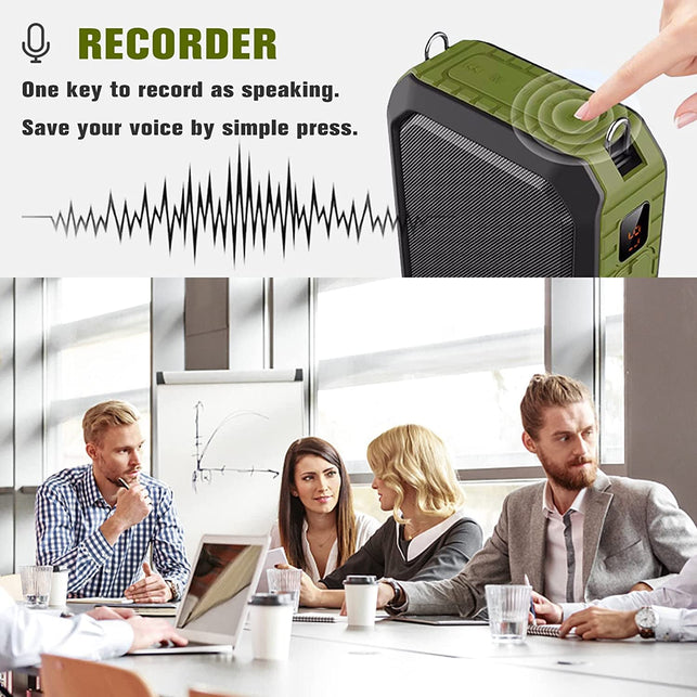 Shidu Voice Amplifier for Teachers, PA System Speaker 18W Portable Megaphone (Work of 12 Hrs) with Wired Mic Headset,Waterproof Ipx 5&Built-In Rechargeable 4400Mah Battery.For Teaching, Meeting&Speech - The Gadget Collective