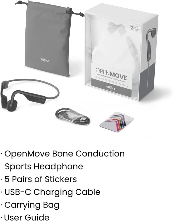 Shokz Openmove Bluetooth Wireless Headphones with Mic, Bone Conduction Wireless Headset with 6H Playtime, IP55 Waterproof Sports Headphones for Running, Workout, Cycling (Slate Grey) - The Gadget Collective