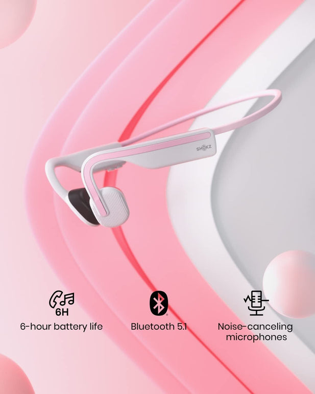 Shokz Openmove Bluetooth Wireless Headphones with Mic, Bone Conduction Wireless Headset with 6H Playtime, IP55 Waterproof Sports Headphones for Running, Workout, Yoga (Himalayan Pink) - The Gadget Collective